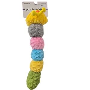 Patchwork Pet Snuggler Pastel Caterpillar Plush Dog Cat Toy Squeaker